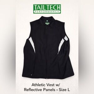 Tail Tech Performance Black Athletic Vest Reflective Panels Size L